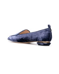 dunkelblaue Slipper von Nicholas Kirkwood