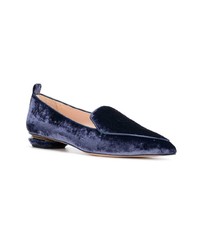 dunkelblaue Slipper von Nicholas Kirkwood