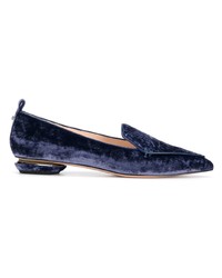 dunkelblaue Slipper von Nicholas Kirkwood