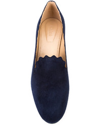 dunkelblaue Slipper von Chloé