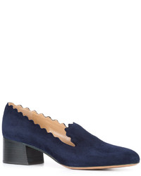 dunkelblaue Slipper von Chloé