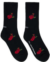 dunkelblaue Socken mit Blumenmuster von SOCKSSS