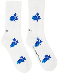 dunkelblaue Socken mit Blumenmuster von SOCKSSS