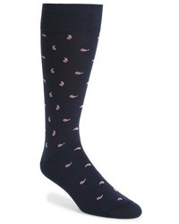 dunkelblaue Socken mit Paisley-Muster