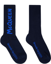 dunkelblaue Socken von Alexander McQueen