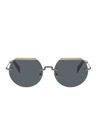 dunkelblaue Sonnenbrille von Yohji Yamamoto