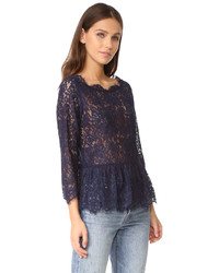 dunkelblaue Spitze Bluse von Joie