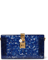 dunkelblaue Spitze Clutch von Dolce & Gabbana