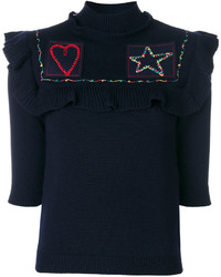 dunkelblaue Strick Bluse von Valentino