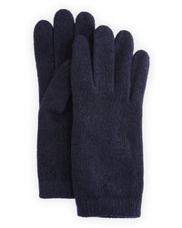 dunkelblaue Strick Handschuhe