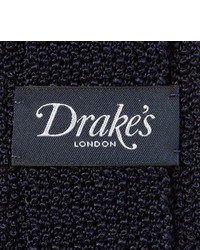 dunkelblaue Strick Krawatte von Drakes