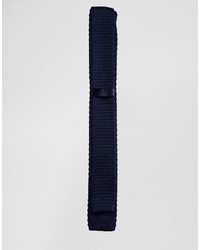 dunkelblaue Strick Krawatte von Selected