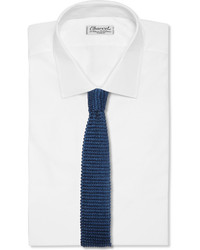 dunkelblaue Strick Krawatte von Lanvin