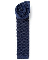 dunkelblaue Strick Krawatte von Mr Start