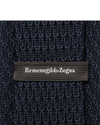 dunkelblaue Strick Seidekrawatte von Ermenegildo Zegna