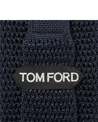 dunkelblaue Strick Seidekrawatte von Tom Ford