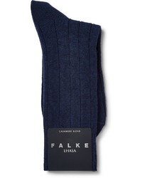 dunkelblaue Strick Socken von Falke