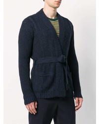 dunkelblaue Strick Strickjacke mit einer offenen Front von Nuur