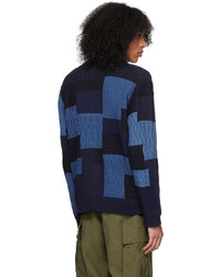 dunkelblaue Strick Strickjacke von Beams Plus