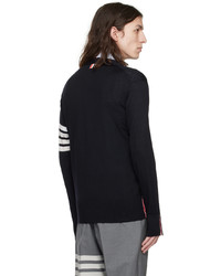 dunkelblaue Strick Strickjacke von Thom Browne