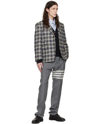 dunkelblaue Strick Strickjacke von Thom Browne