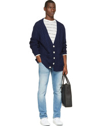 dunkelblaue Strick Strickjacke von Band Of Outsiders