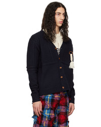 dunkelblaue Strick Strickjacke von Charles Jeffrey Loverboy