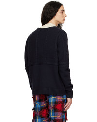 dunkelblaue Strick Strickjacke von Charles Jeffrey Loverboy