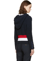 dunkelblaue Strick Strickjacke von Thom Browne