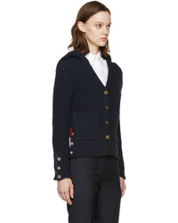 dunkelblaue Strick Strickjacke von Thom Browne