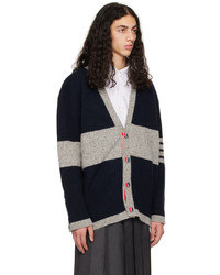 dunkelblaue Strick Strickjacke von Thom Browne