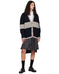 dunkelblaue Strick Strickjacke von Thom Browne