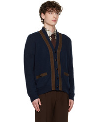 dunkelblaue Strick Strickjacke von Ernest W. Baker