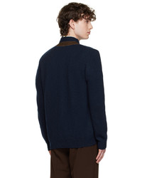 dunkelblaue Strick Strickjacke von Ernest W. Baker