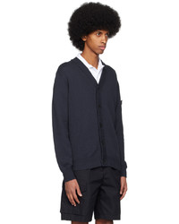 dunkelblaue Strick Strickjacke von Stone Island