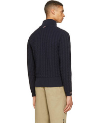 dunkelblaue Strick Strickjacke von Thom Browne