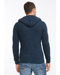 dunkelblaue Strickjacke mit einem Knebelverschluss von Petrol Industries