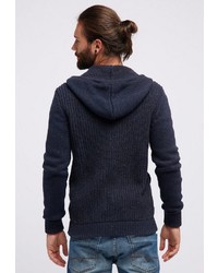 dunkelblaue Strickjacke mit einem Knebelverschluss von Petrol Industries