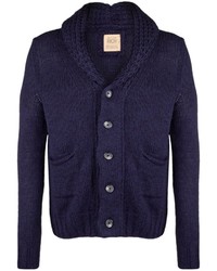 dunkelblaue Strickjacke mit einem Schalkragen von Better Rich