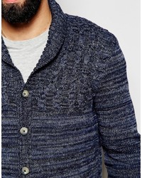 dunkelblaue Strickjacke mit einem Schalkragen von Asos