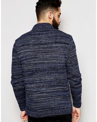 dunkelblaue Strickjacke mit einem Schalkragen von Asos