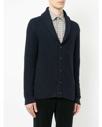 dunkelblaue Strickjacke mit einem Schalkragen von Gieves & Hawkes