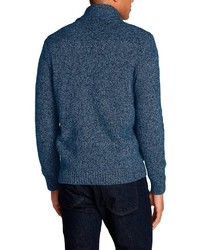 dunkelblaue Strickjacke mit einem Schalkragen von Eddie Bauer