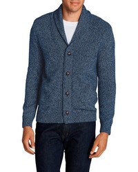 dunkelblaue Strickjacke mit einem Schalkragen von Eddie Bauer