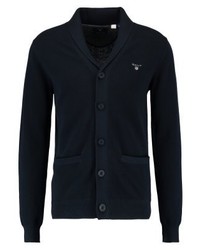 dunkelblaue Strickjacke mit einem Schalkragen von Gant