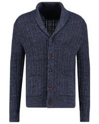 dunkelblaue Strickjacke mit einem Schalkragen von J.Crew