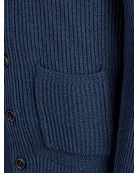 dunkelblaue Strickjacke mit einem Schalkragen von Jack & Jones