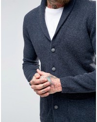 dunkelblaue Strickjacke mit einem Schalkragen von Asos