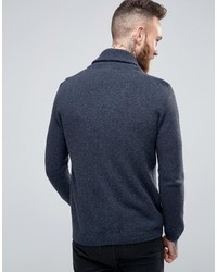 dunkelblaue Strickjacke mit einem Schalkragen von Asos