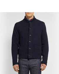 dunkelblaue Strickjacke mit einem Schalkragen von Club Monaco